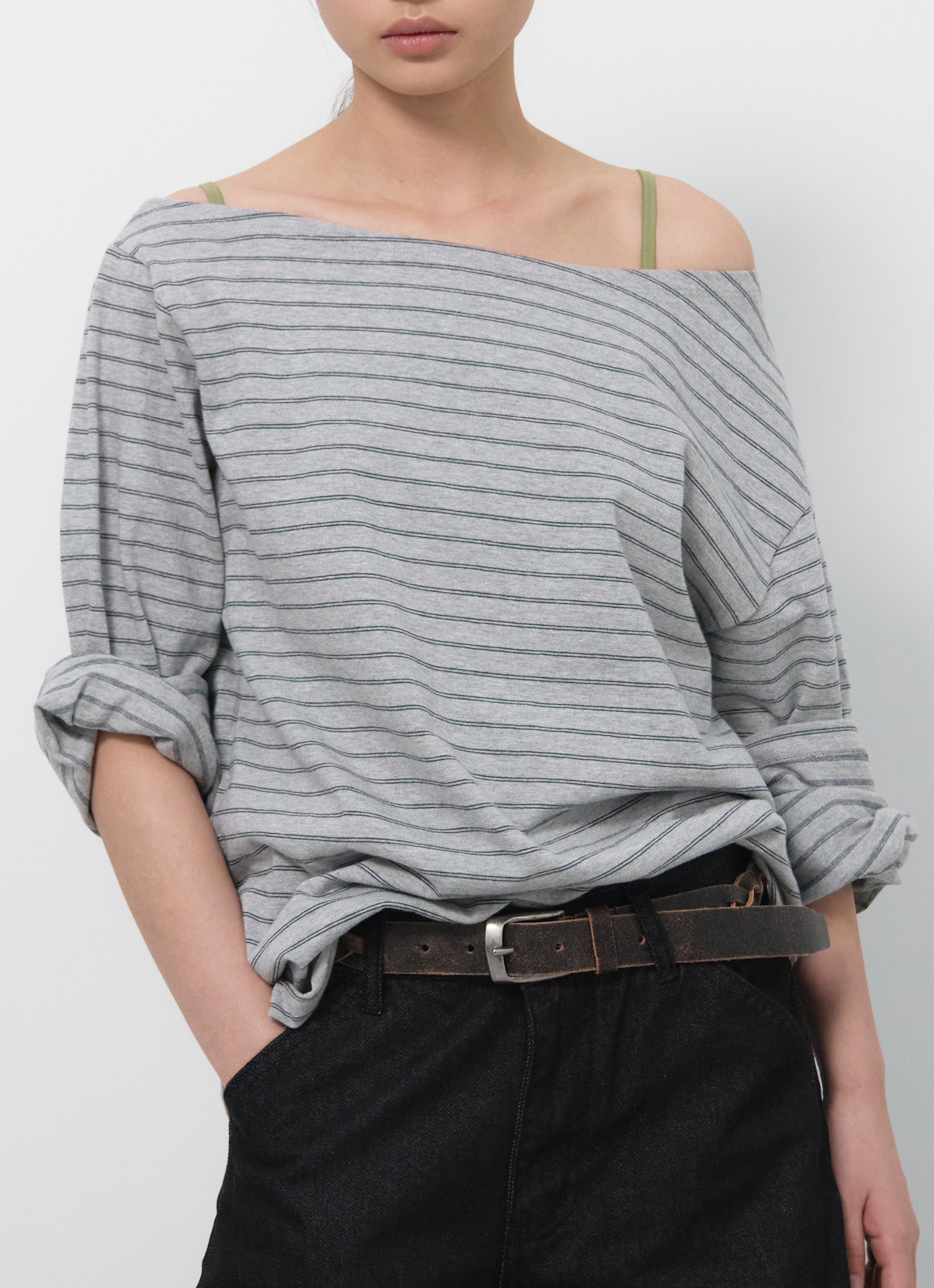 OFF SHOULDER STRIPE TOP｜ストライプオフショルダートップス｜GBH Japan