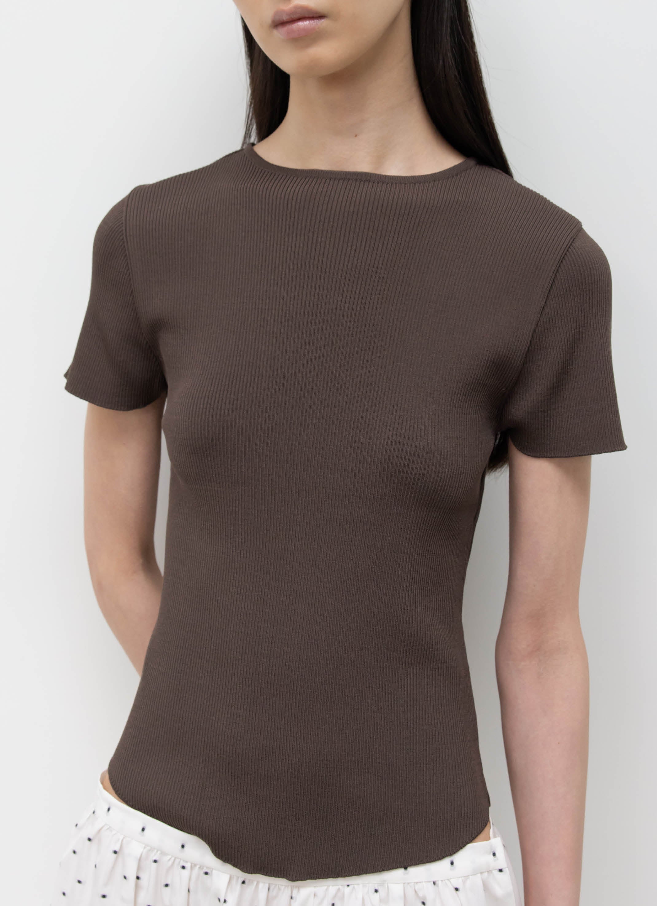 RIBBED HALF SLEEVE KNIT