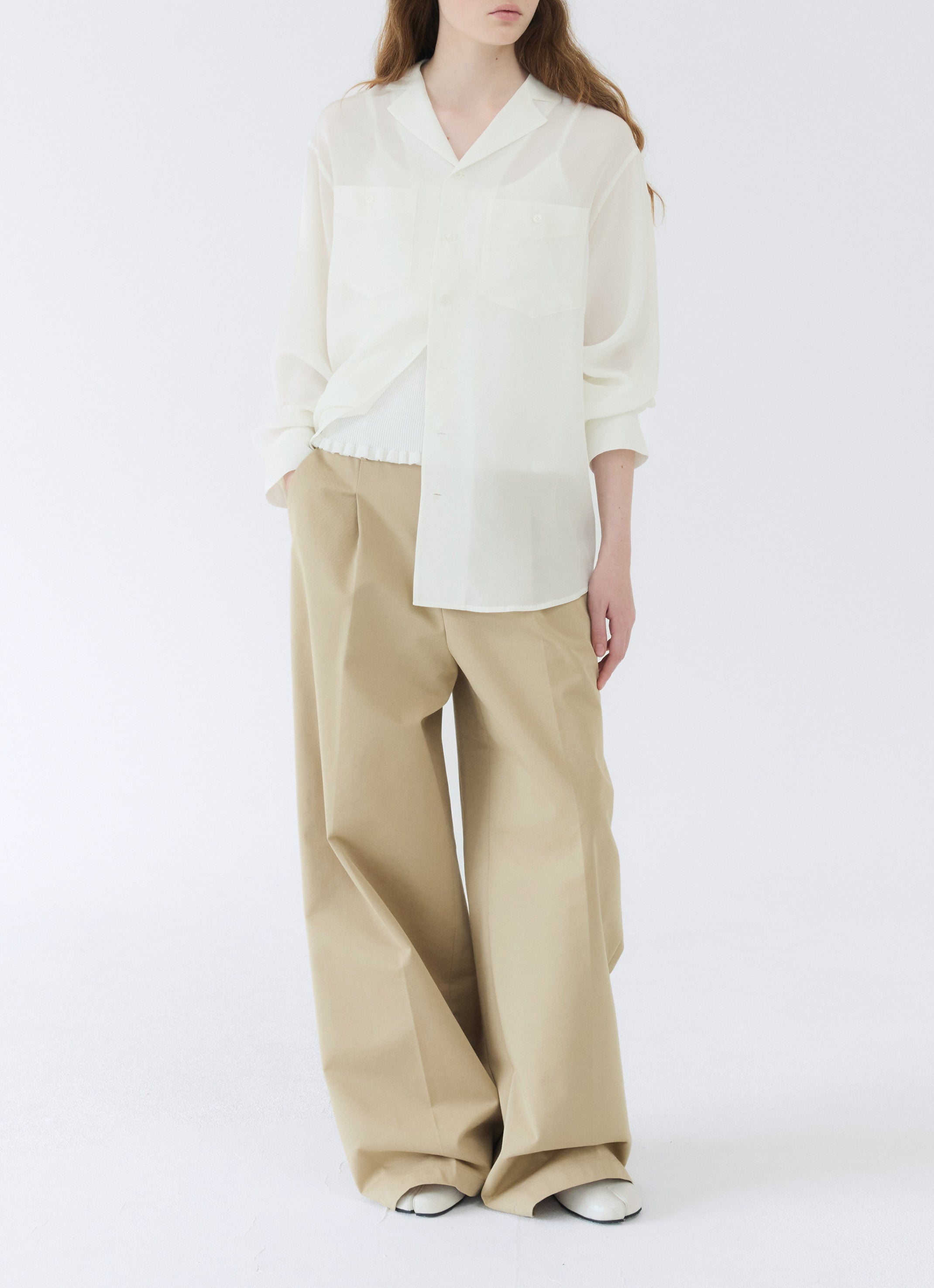 WIDE FIT COTTON PANTS