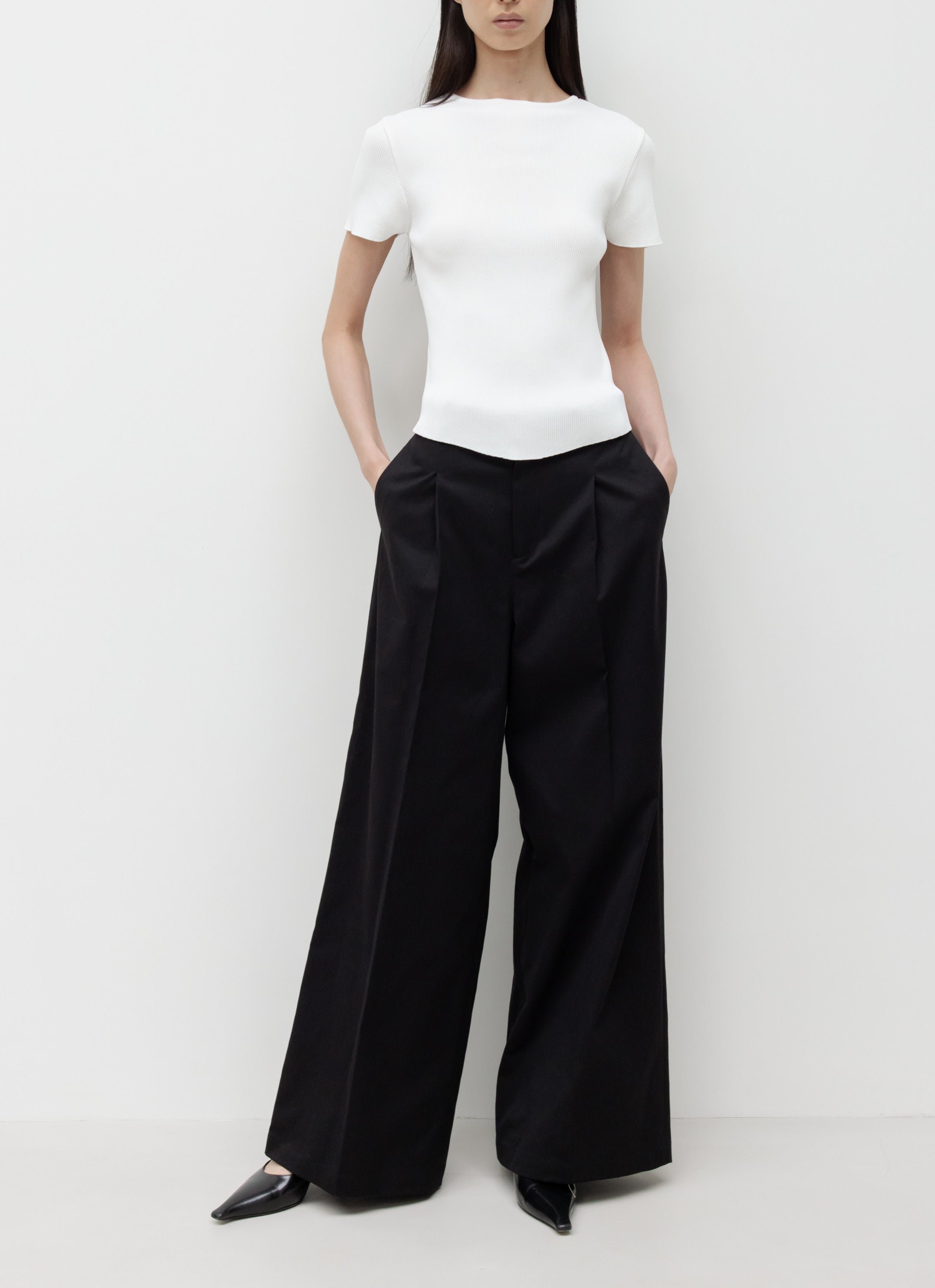 WIDE FIT COTTON PANTS