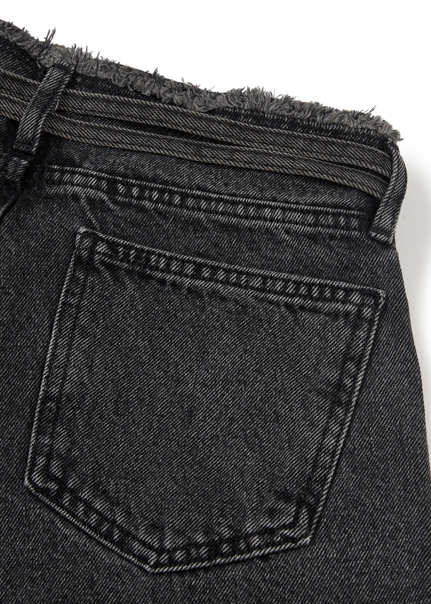 BELT POINT DENIM SHORTS