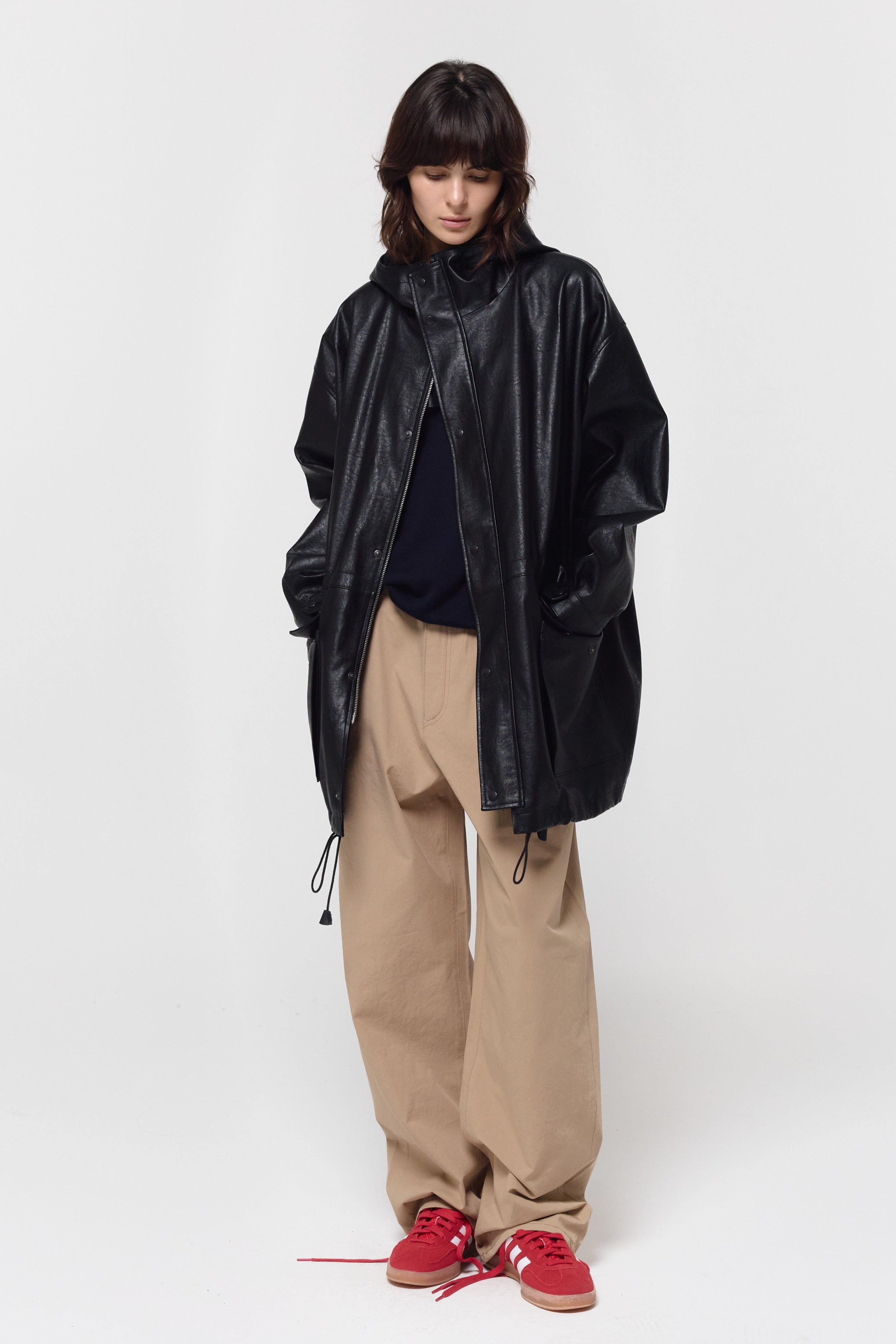 HUNTING FAUX LEATHER JACKET