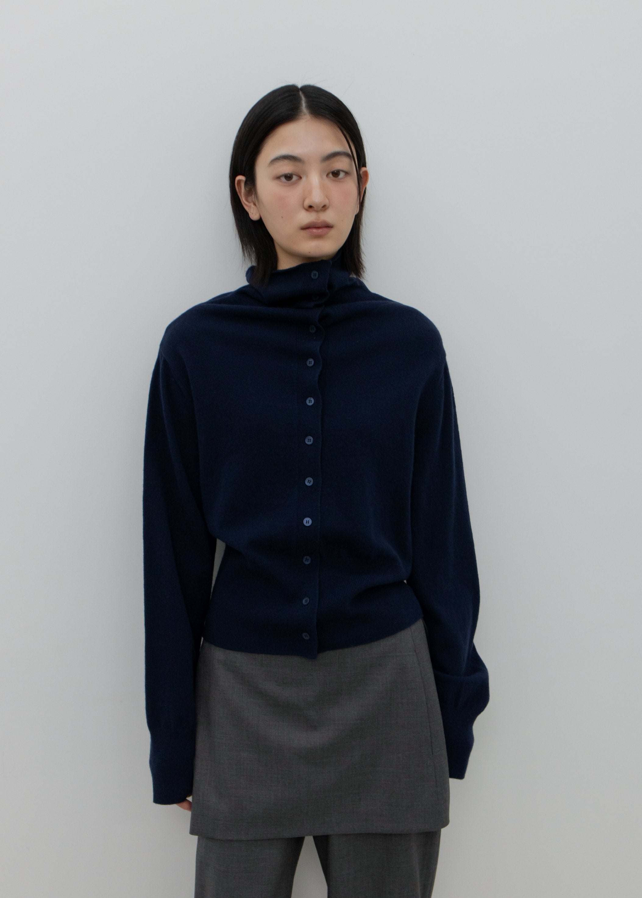 MERINOWOOL HIGHNECK CARDIGAN