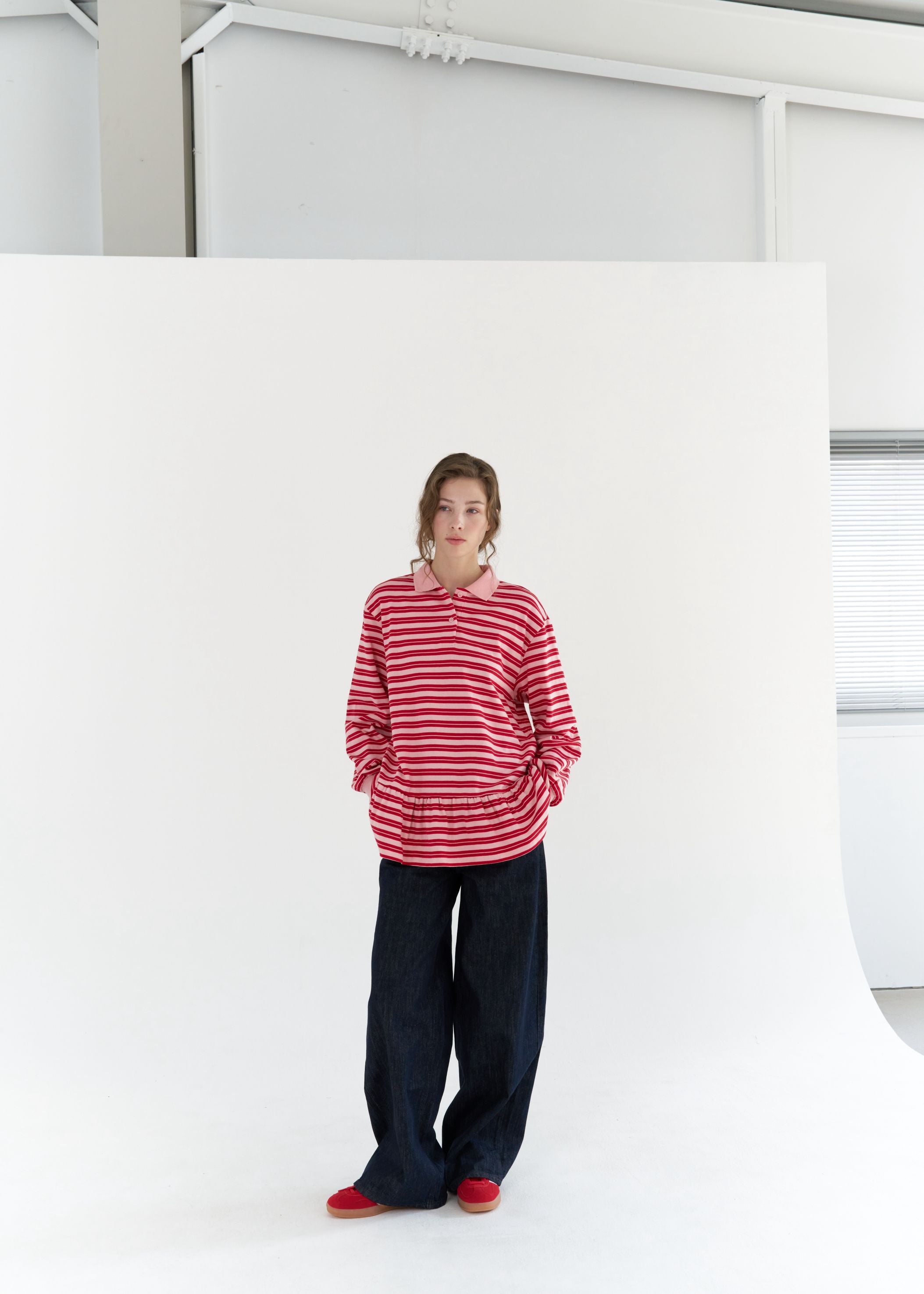 STRIPED FLARE RUGBY TOP