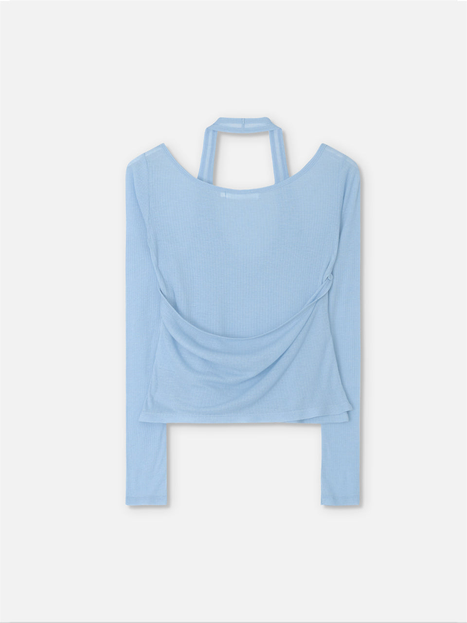 LONG-SLEEVE HALTER NECK SETTOP