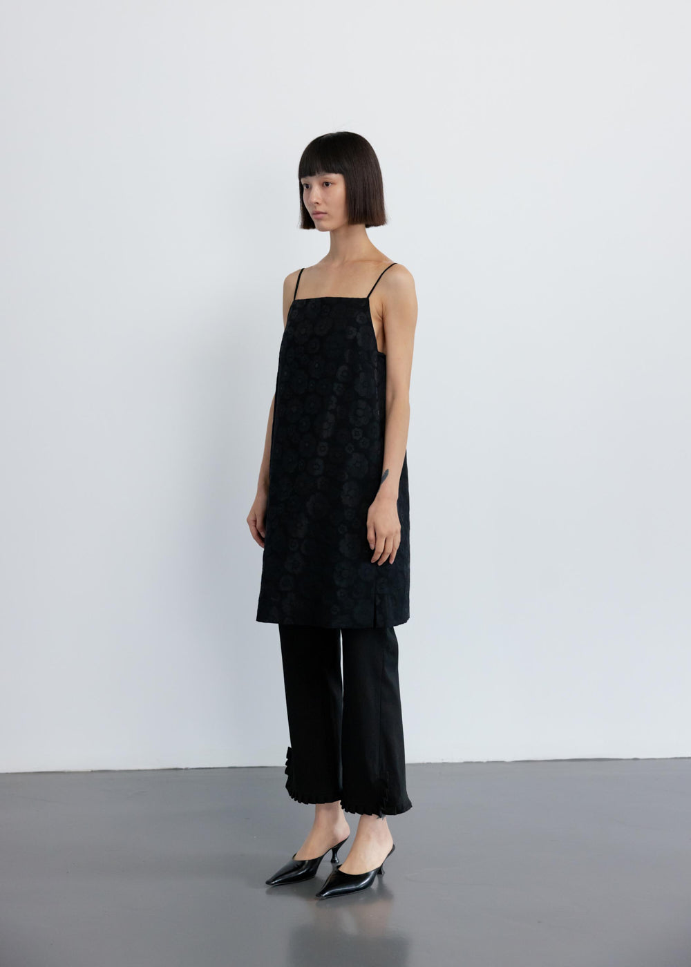 JACQUARD MINI BLACK DRESS