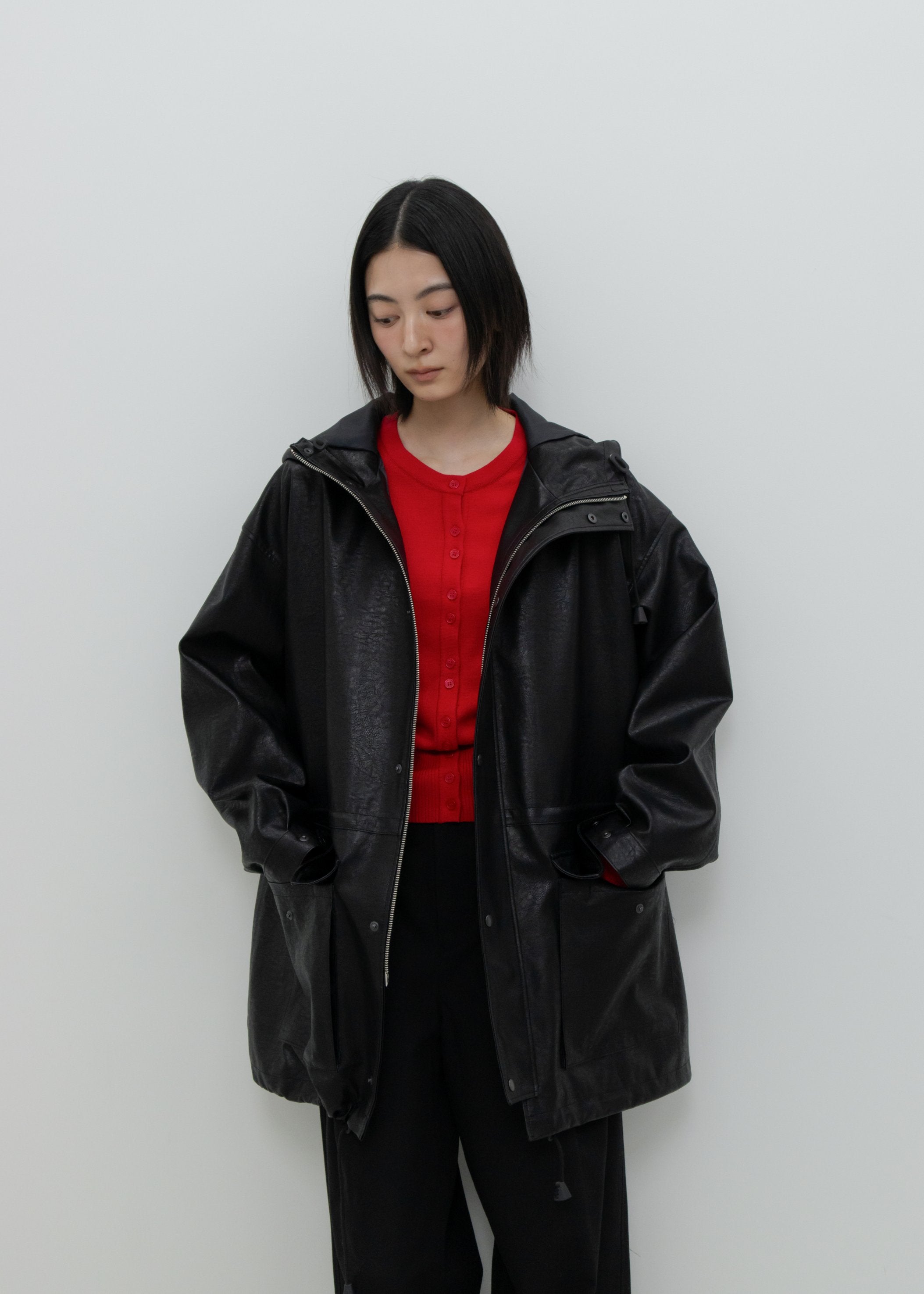 HUNTING FAUX LEATHER JACKET