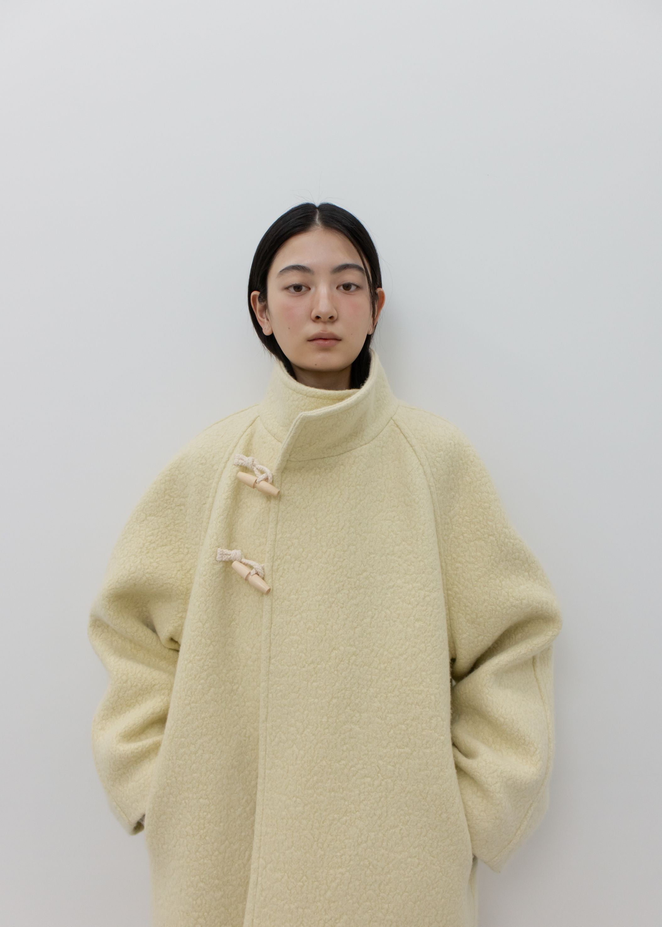 新品タグ付き★Heve rever cape coat ホワイト HIGH-NECK TOGGLE COAT