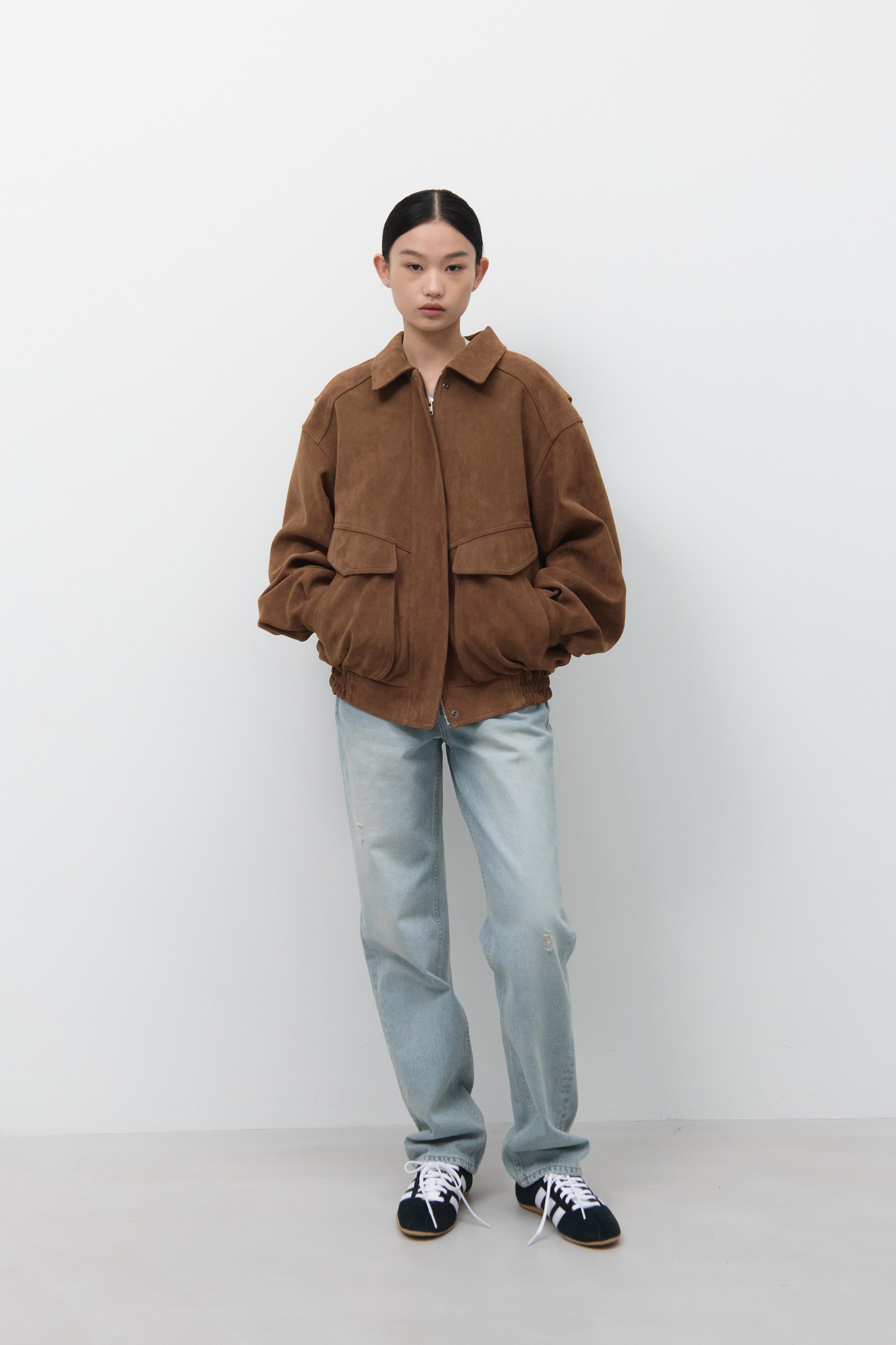 FAUX SUEDE BOMBER