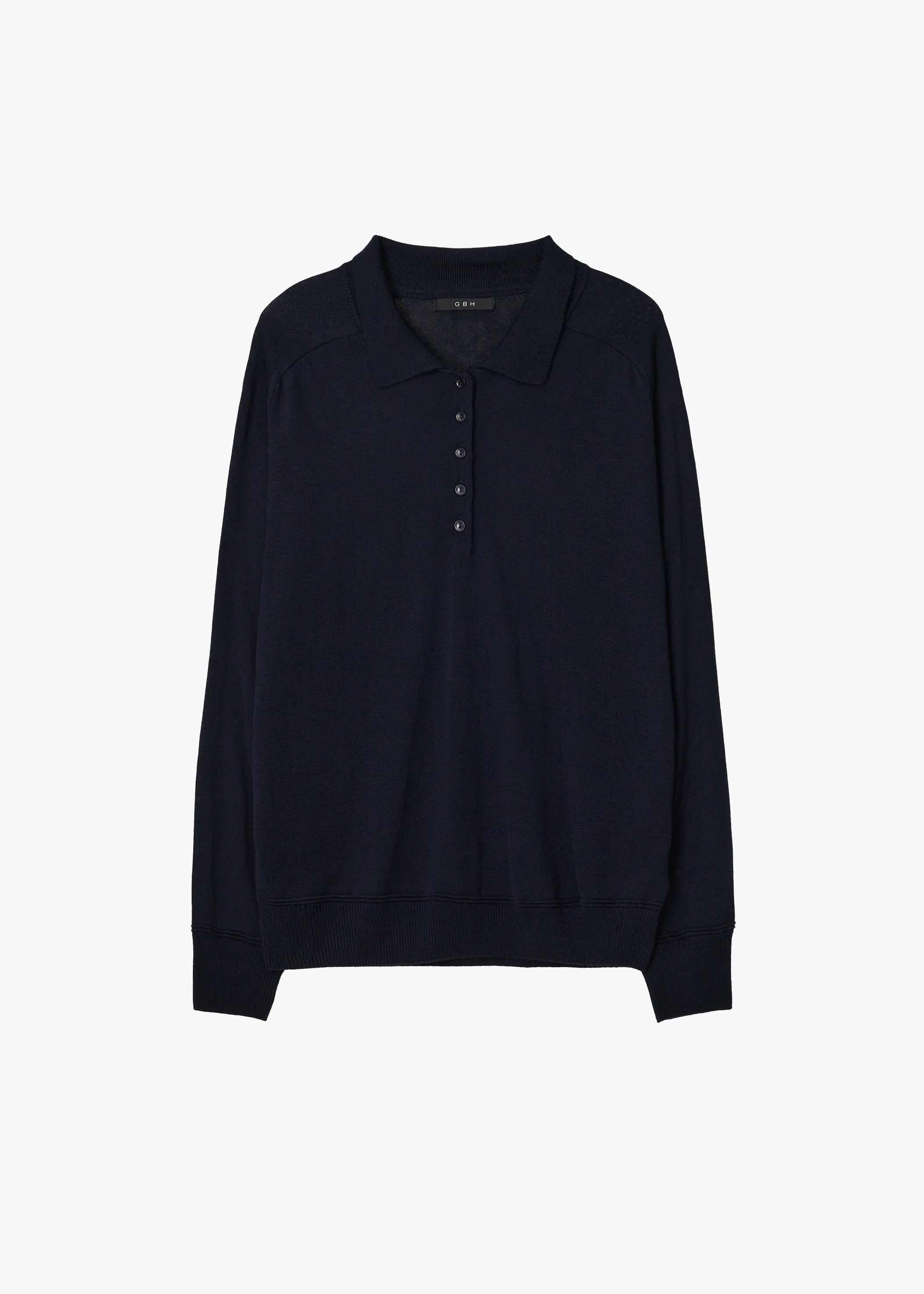 WOOL SILK POLO KNIT