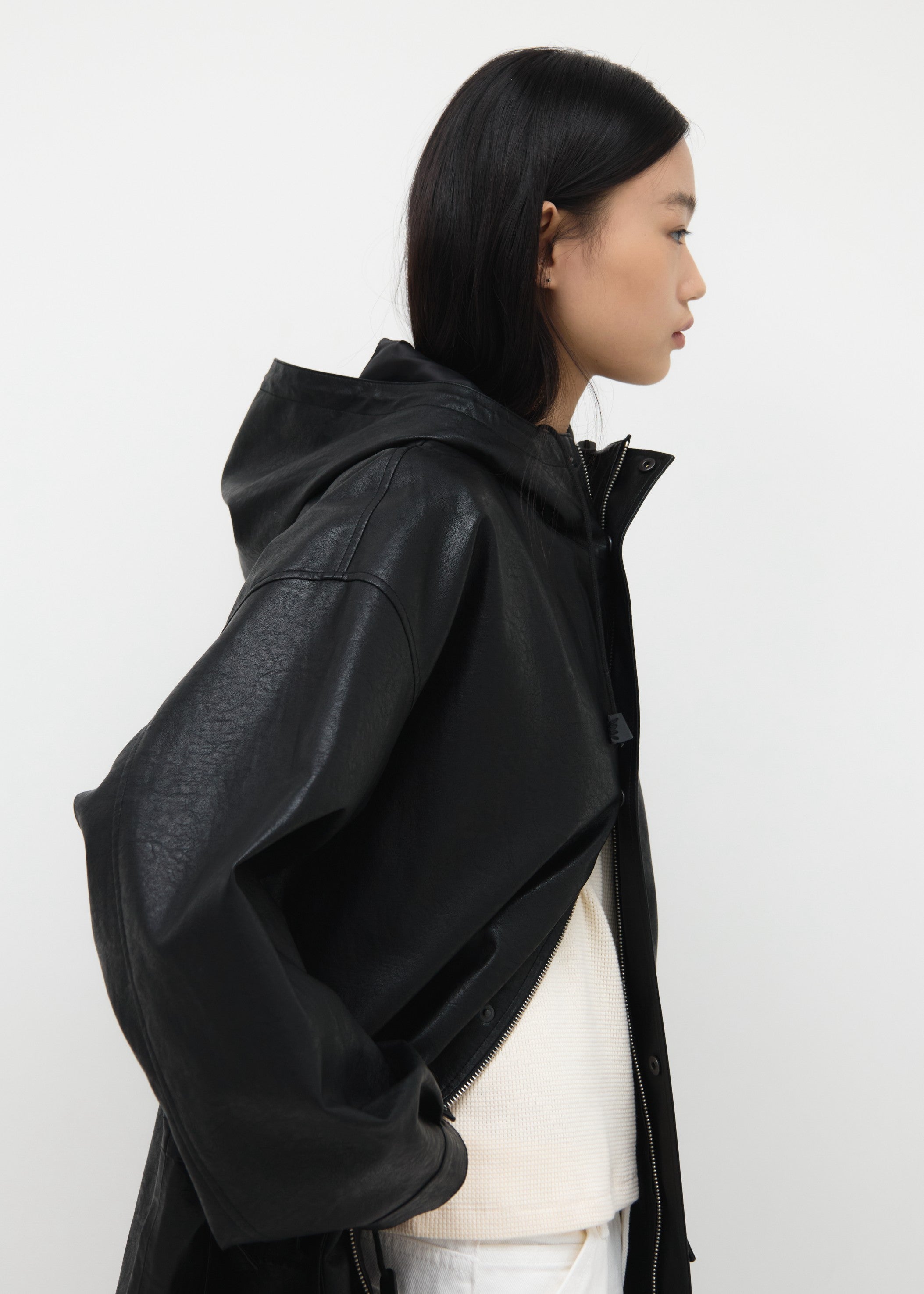 HUNTING FAUX LEATHER JACKET
