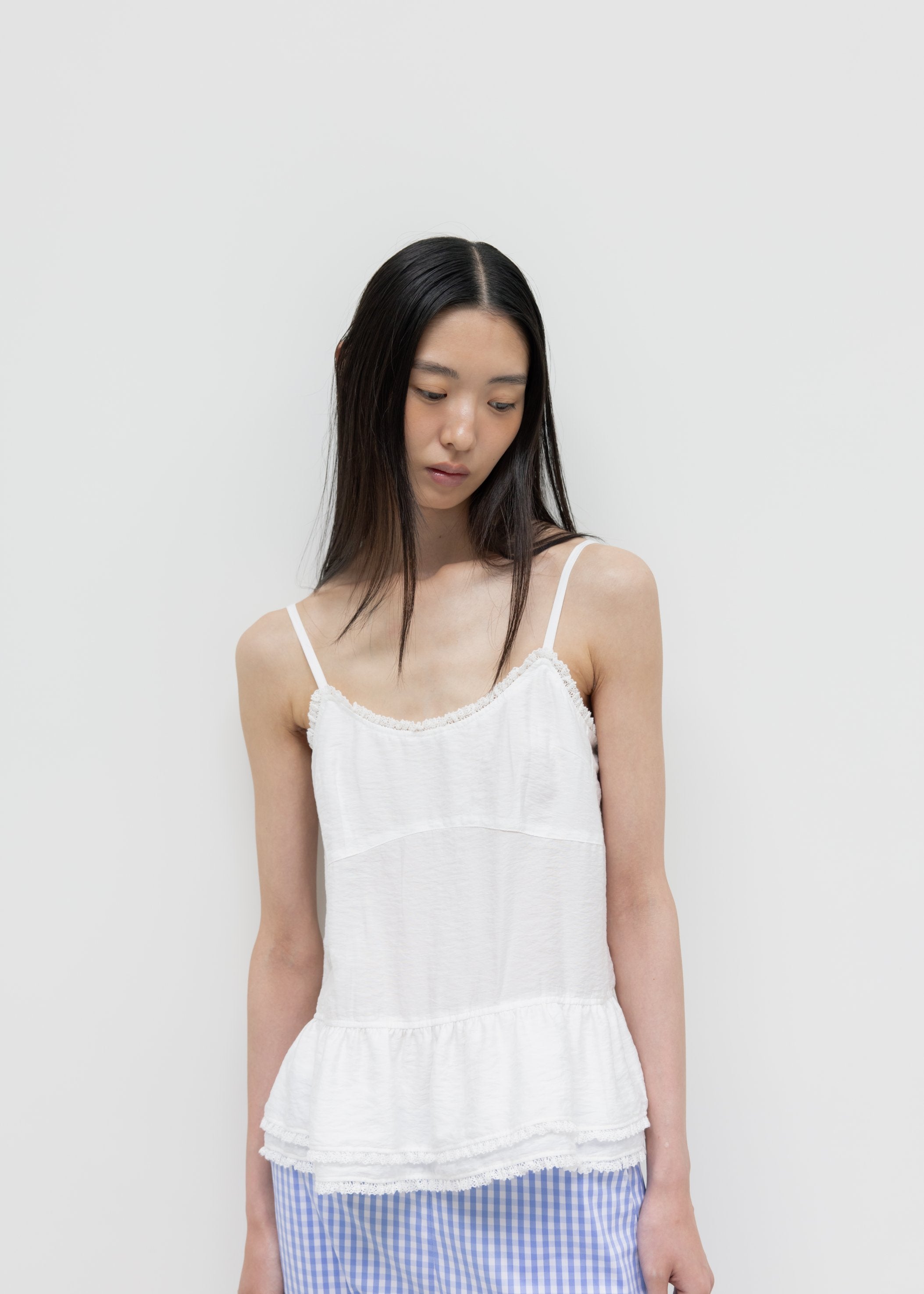 トップス CRANK Frill Snap Sleeveless White CRANK】FRILL SNAP SLEEVELESS – PRESSING WEB SHOP